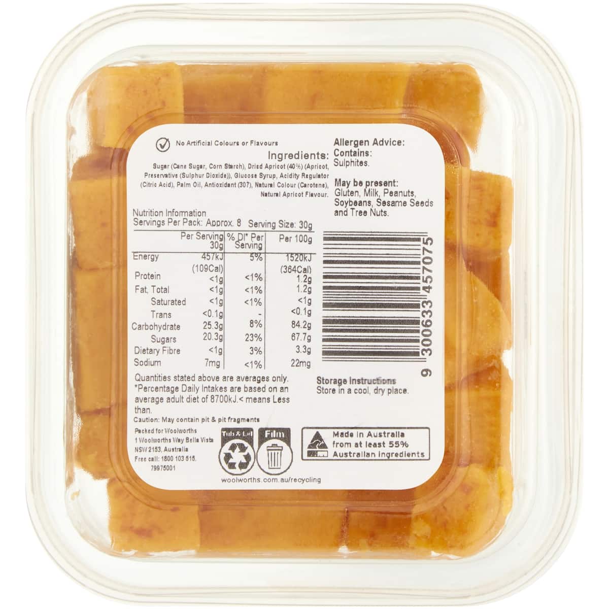 Woolworths Apricot Delight 250g bunch