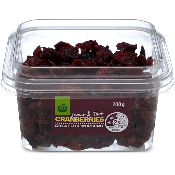 Woolworths Cranberries 200g