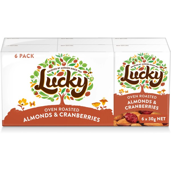 Lucky Oven Roasted Almonds & Cranberries 6 Pack