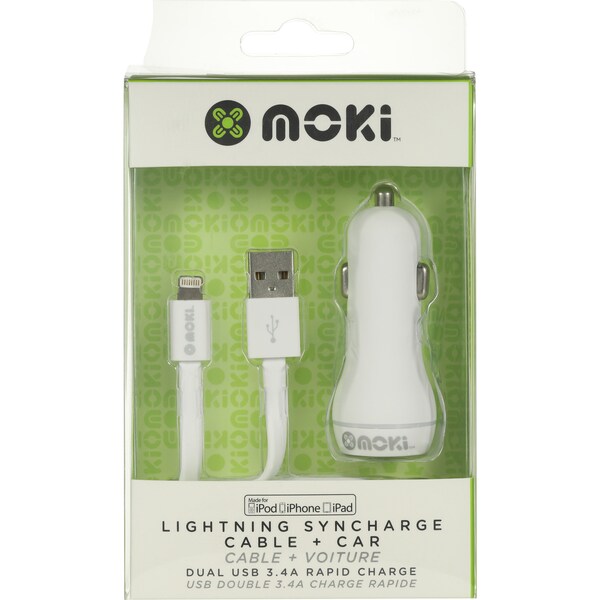 Moki Sync & Charge Lightning Cable Car Kit Each