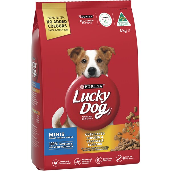 Lucky Dog Adult Minis Oven Baked Chicken & Vege Dry Dog Food 3kg