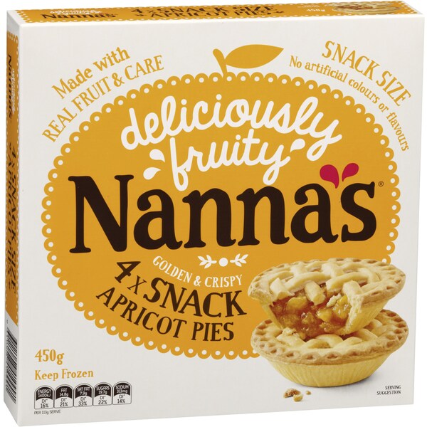 Nanna's Multipack Pies & Desserts Apricot Pie 4 Pack