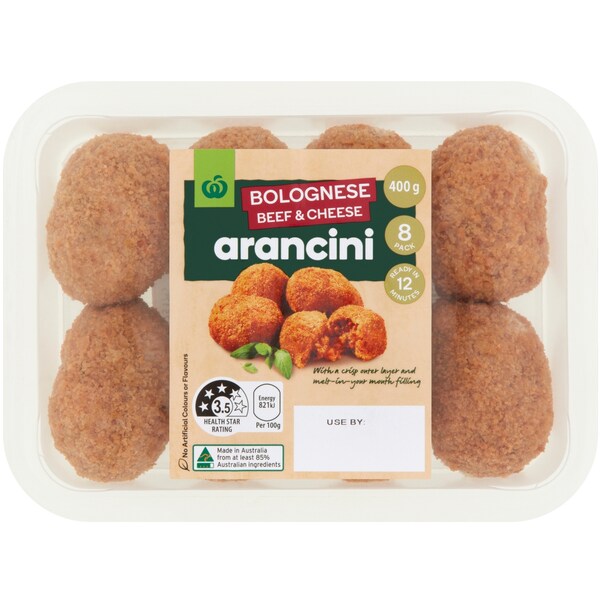 Woolworths Arancini Bites Bolognaise Chilled Meal 400g