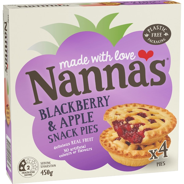 Nanna's Frozen Blackberry & Apple Pies 4 pack