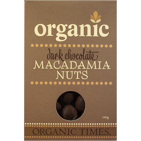 Organic Times Macadamia Nut Dark Chocolate 150g