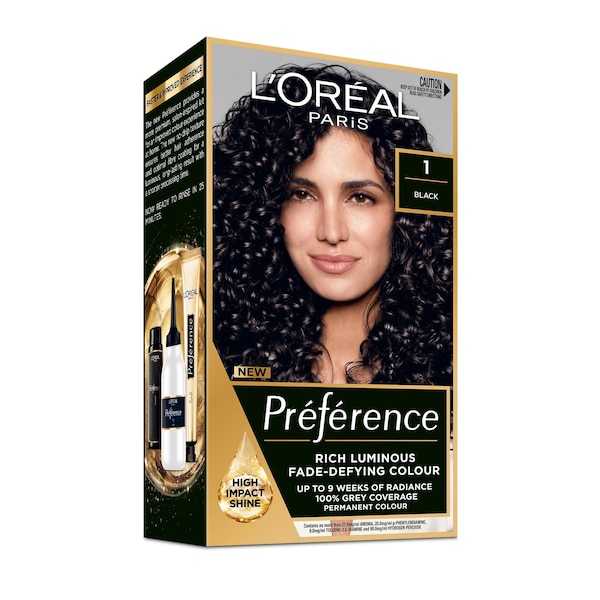 L'Oreal Paris Preference Hair Colour 1.0 Madrid Black Napoli each
