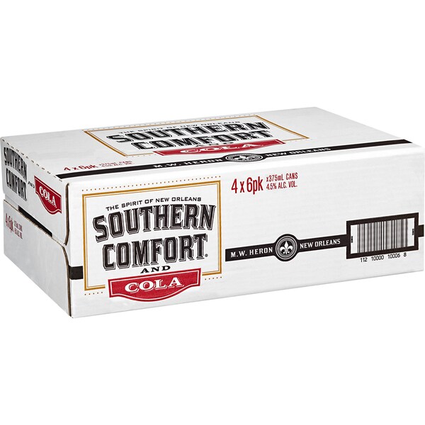 Southern Comfort Bourbon & Cola Cans 375mL x 24 case