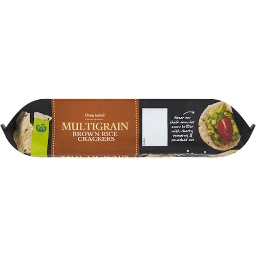 Woolworths Multigrain Brown Rice Crackers 100g bunch