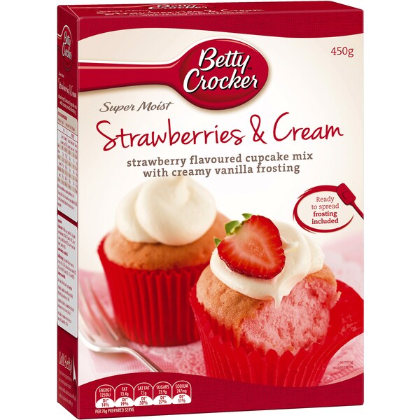 Betty Crocker Cupcake Mix Strawberries & Cream 450g