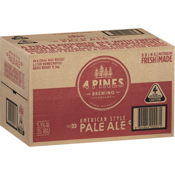 4 Pines Pale Ale Bottles 330mL x 24 case
