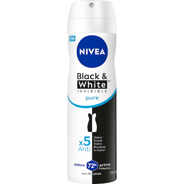 Nivea Black & White Pure 72hr Antiperspirant Deodorant 150mL