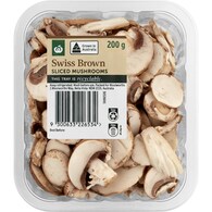 Woolworths Mushrooms Swiss Brown Sliced Punnet