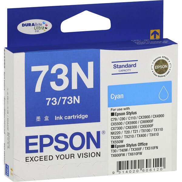 Epson Printer Ink 73n Cyan Each