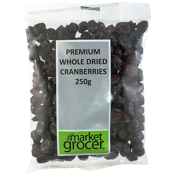 The Market Grocer Dried Cranberries Whole 250g