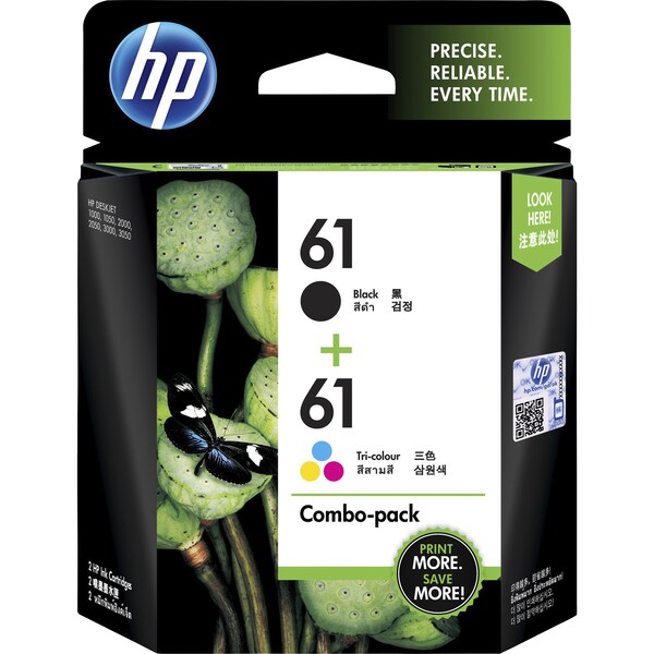 HP Printer Ink 61 Black & Tri-Colour each