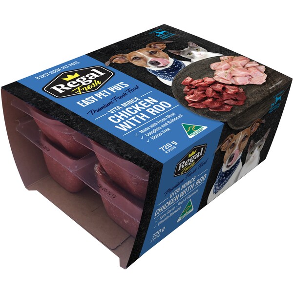 Regal Chilled Easy Pet Pots Vita-Mince Chicken & Roo 90g x 8 pack