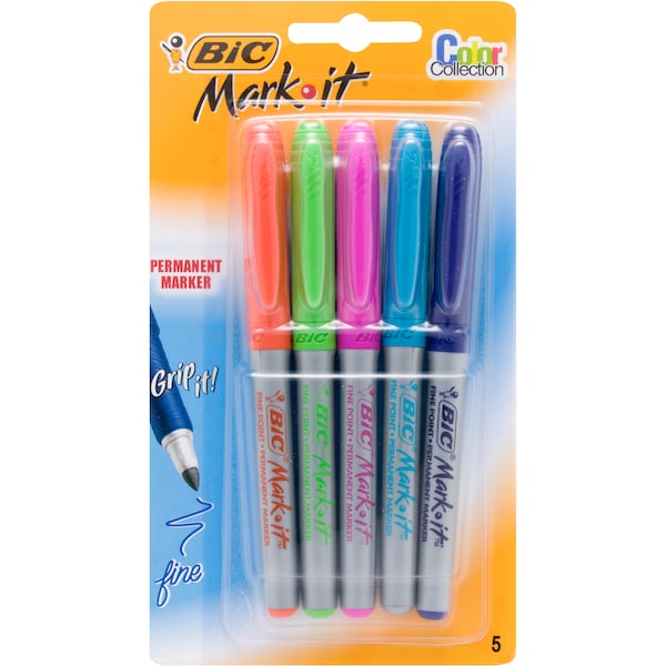 BIC Mark-It Marker Fine Colour Bp/5 each