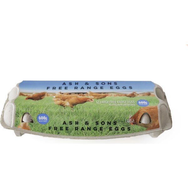 Ash & Sons 12 Large Free Range Eggs 600g