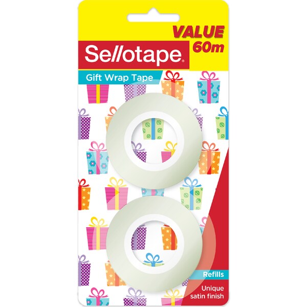 Sellotape Gift Wrap Tape Refill Value Pack 30m x 2 pack
