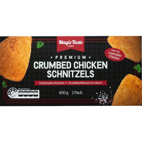 Magic Taste Premium Crumbed Chicken Schnitzels 2 pack