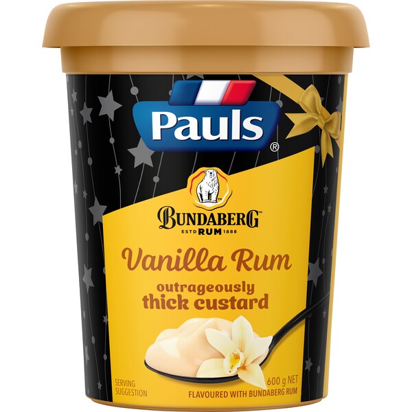 Pauls Thick Custard Bundaberg Vanilla Rum 600g