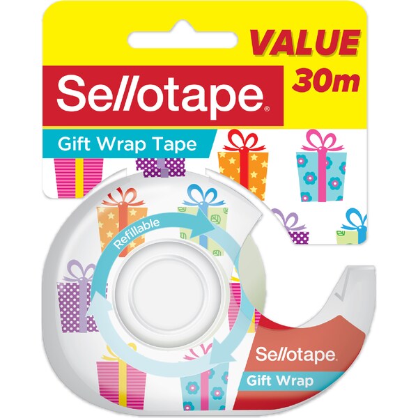 Sellotape Gift Wrap Tape Dispenser 30m Value Pack each