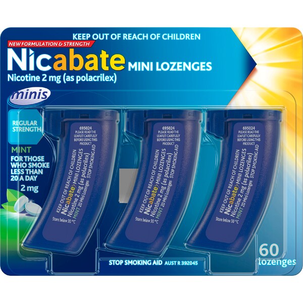 Nicabate Quit Smoking Mini Lozenge 2mg Nicotine 60 pack