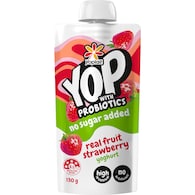 Yoplait YOP Yoghurt With Probiotics No Sugar Added Strawberry Pouch