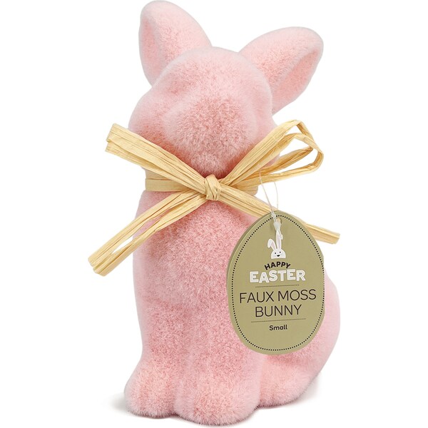 Easter Faux Moss Bunny Small Pink each