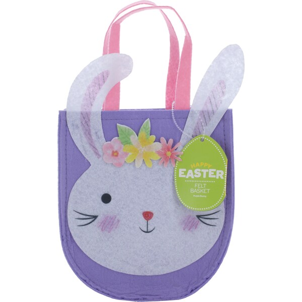Easter Felt Basket Purple Bunny each