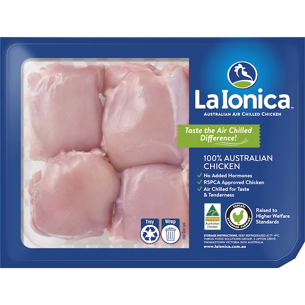 La Ionica Air Chilled Chicken Thigh Fillets Skinless 650g - 1kg