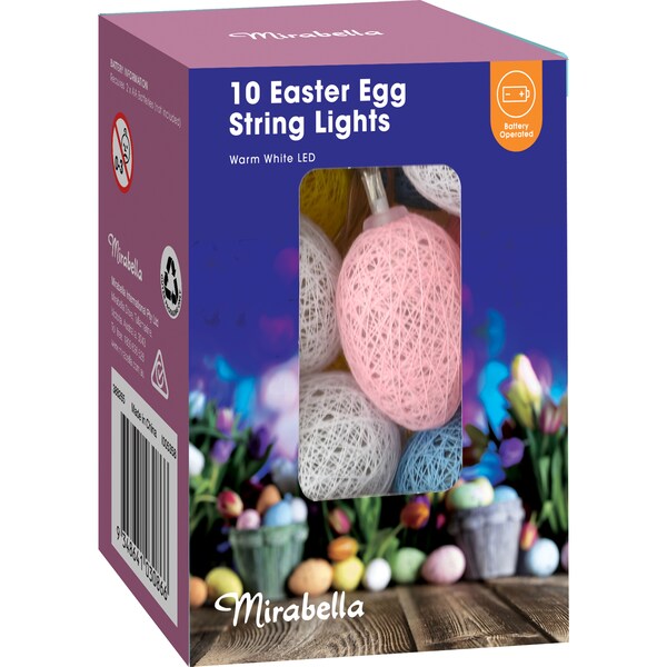 Mirabella Easter Egg String Lights Warm White LED 10 pack