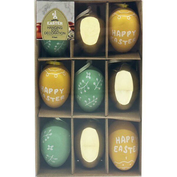 Easter Hanging Egg Decoration 9 pack