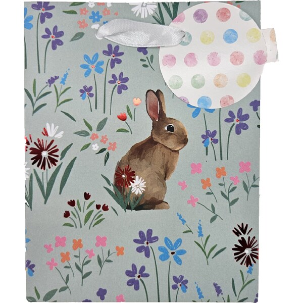 Easter Gift Bag Small Water Colour Bunny each
