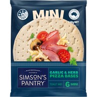 Simson's Pantry Mini Pizza Base Premium Garlic & Herb