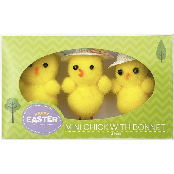 Easter Mini Chick With Bonnet 3 pack