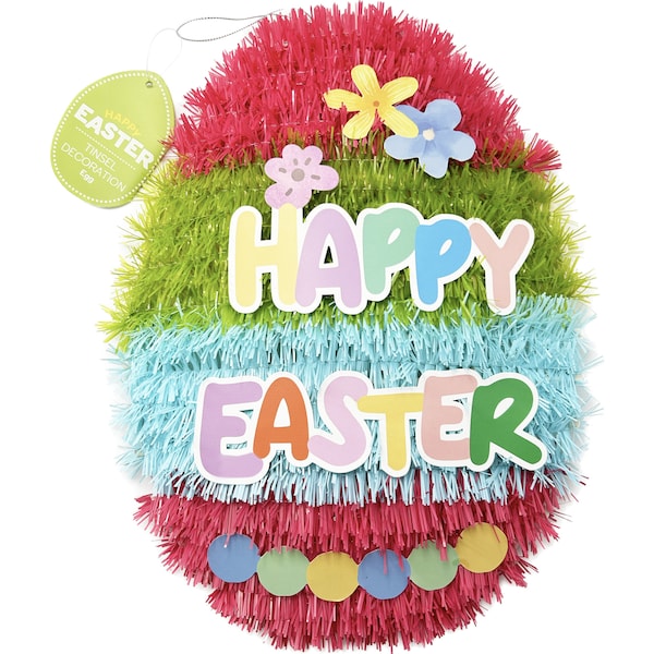Easter Tinsel Decoration Egg each