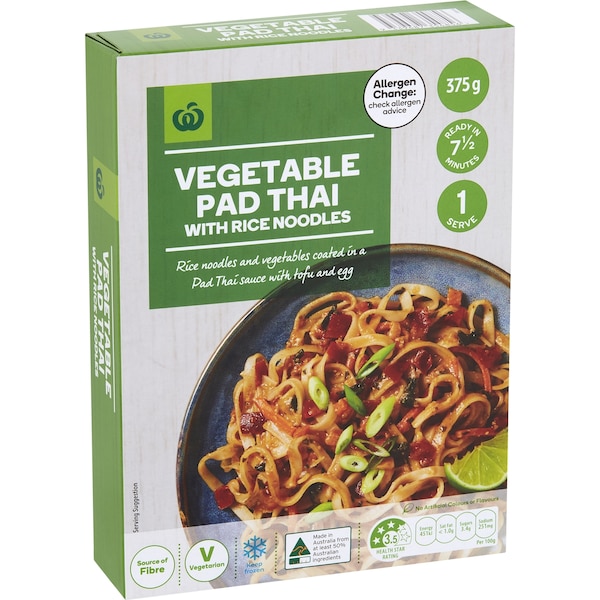 Woolworths Vegetable Pad Thai With Rice Noodles 375g