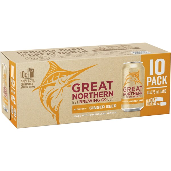 Great Northern Brewing Co Ginger Beer Cans 375mL x 10 Pack