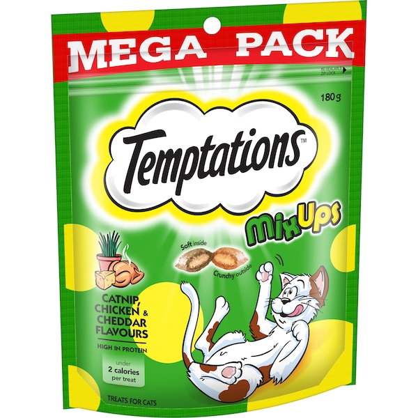 Temptations Mix Ups Catnip, Chicken & Cheddar Cat Treats 180g