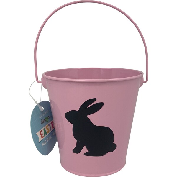 Easter Metal Pail Bucket Pink each