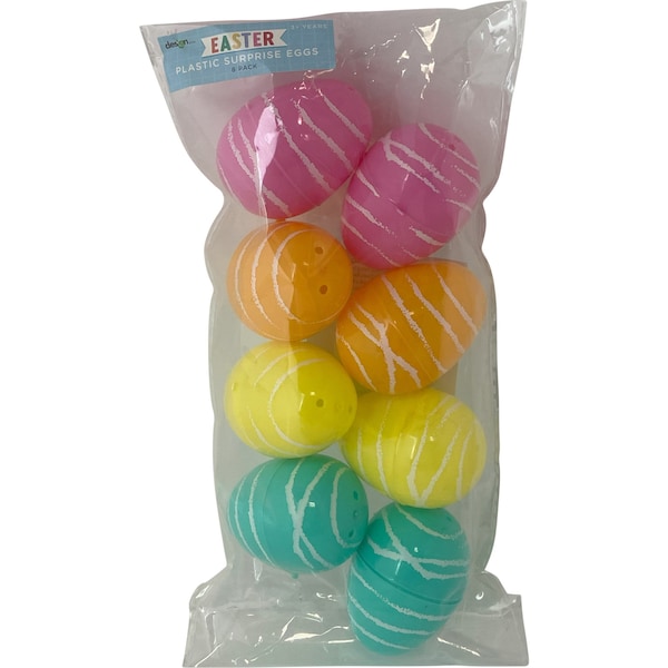 Easter Plastic Surprise Eggs Bright 8 pack