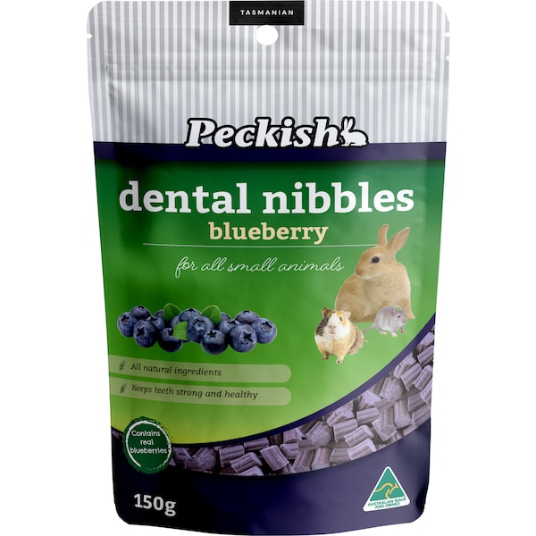 Peckish Dental Nibbles Blueberry For Small Animals 150g