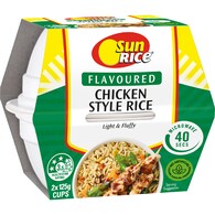 Sunrice Microwave Chicken Style Flavoured Rice Cups 2x125g