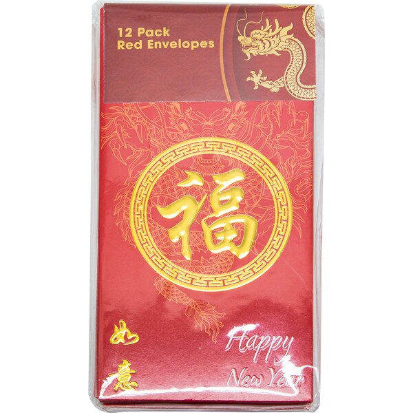Mirabella Lunar New Year Lucky Red Envelopes 12 Pack