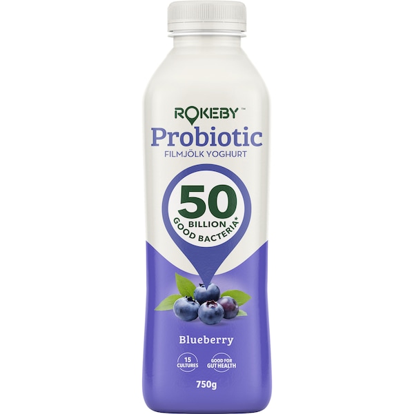 Rokeby Probiotic Filmjolk Yoghurt Blueberry 750g