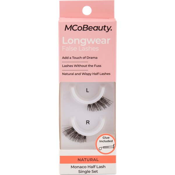 MCoBeauty Longwear False Half Lashes Natural Monaco Single Set each