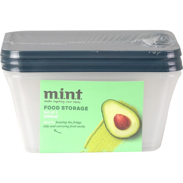 MINT Food Storage Container 1L 3 pack