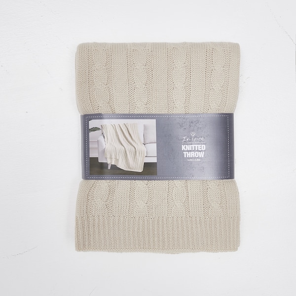 Inspire Knitted Throw Wave & Cable each
