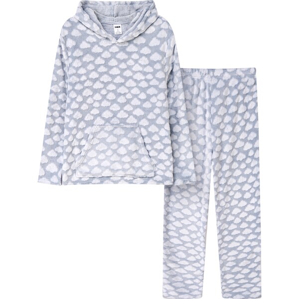 For Her Ladies Twosie Fleece Blue Clouds Large each